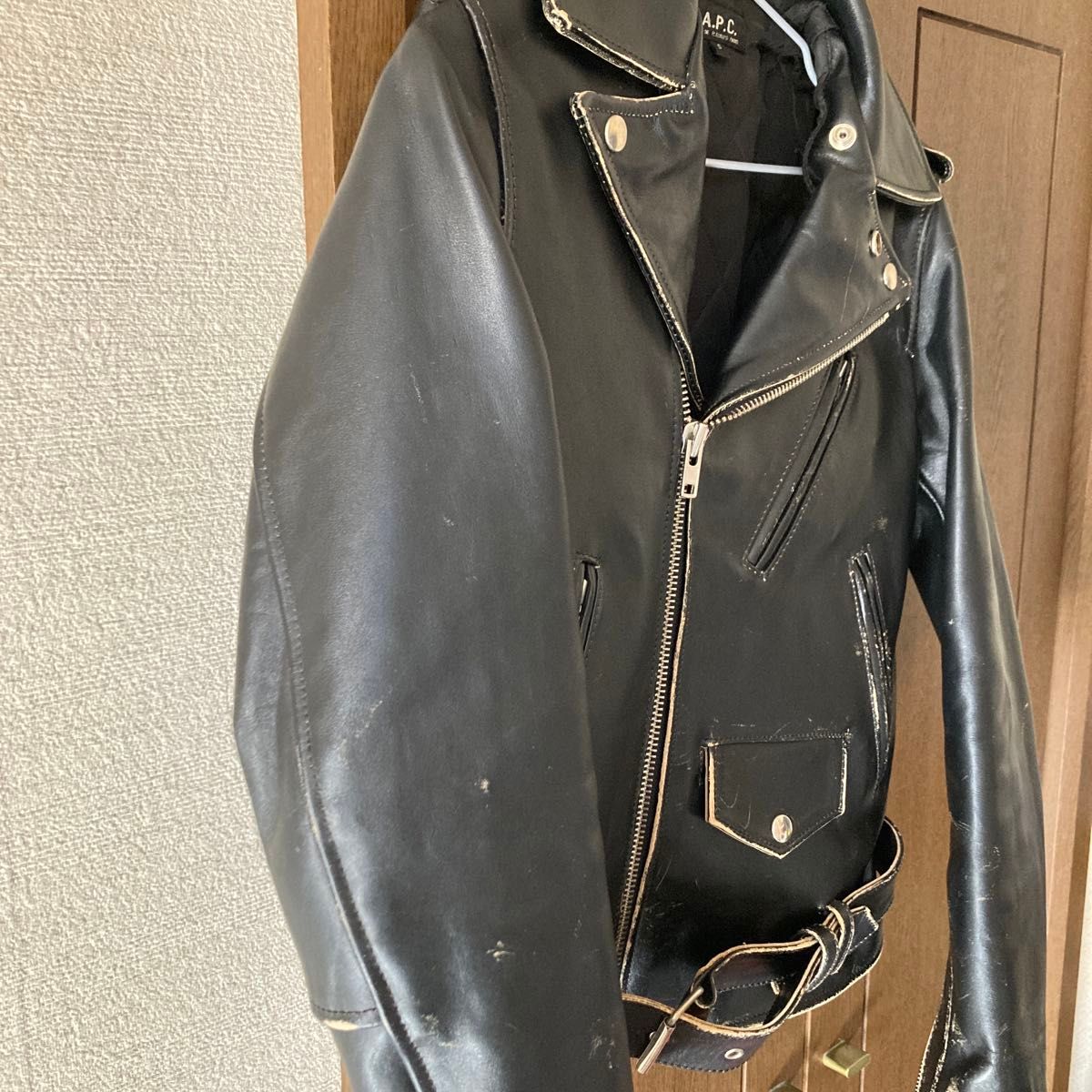 A P C アーペーセー レザー ダブル ライダース ジャケット 牛革 A P C アーペーセー レザー ダブル ライダース ジャケット 牛革