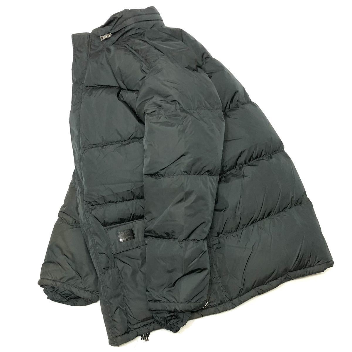 正規品 PRADA プラダ DOWN JACKET ナイロン ジャケット フェザー ブルゾン ロゴ ワッペン カーキ メンズ 50_画像3