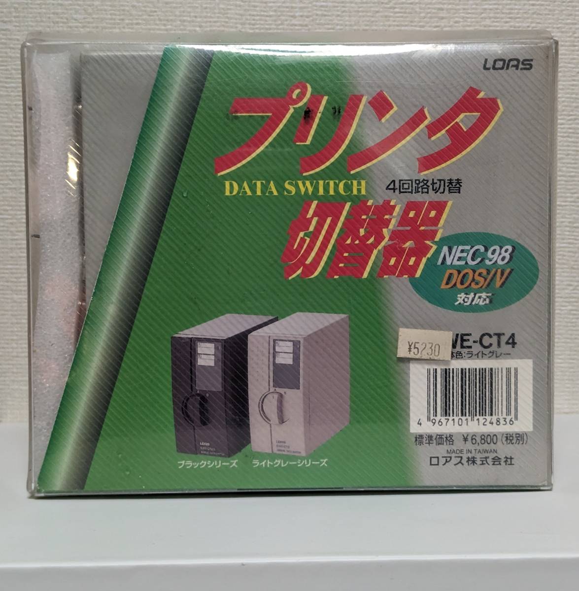 匿名配送60サイズ 未使用品 LOAS プリンタ 4回路切替 切替器 NEC98 DOS/V 対応 ライトグレー SWE-CT4 MANUAL DATA SWITCHの画像1