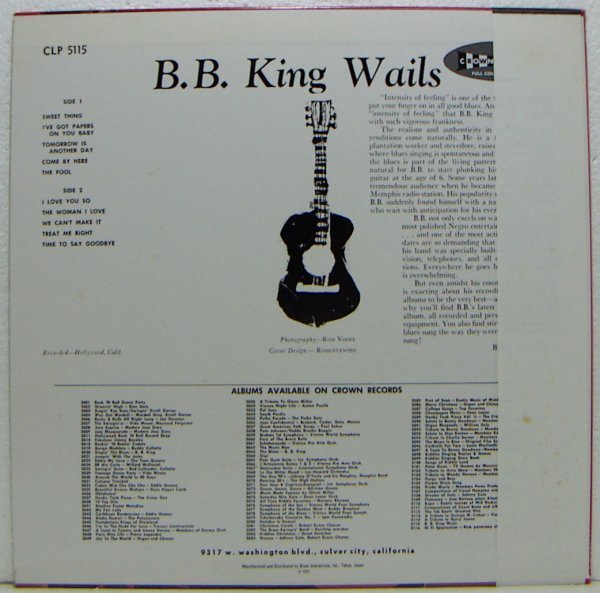 LP,B・B・キング　B・B・KING　ウェイルズ　P-VINE_画像2