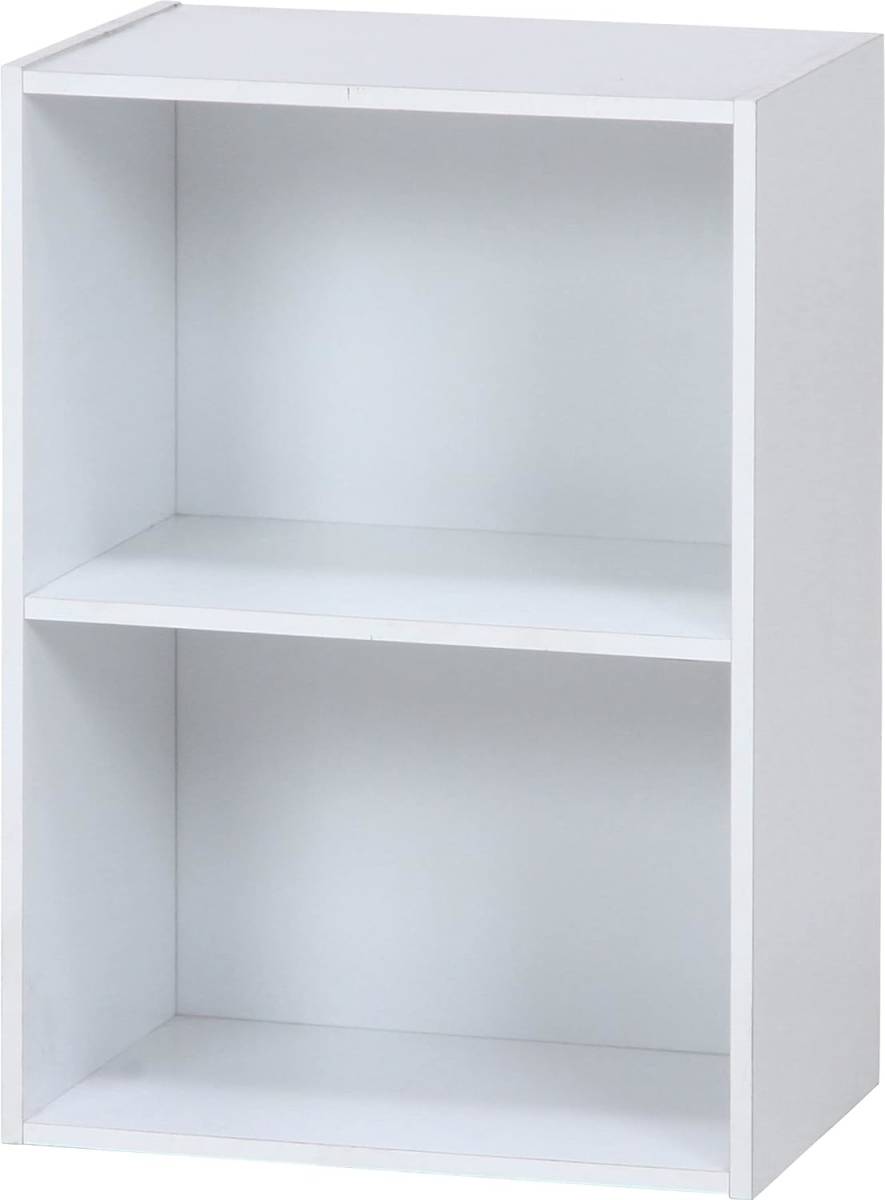 不二貿易 カラーボックス 本棚 2段 幅41.8×奥行29×高さ60cm ホワイト 棚 収納ボックス 組立商品 96502_画像1
