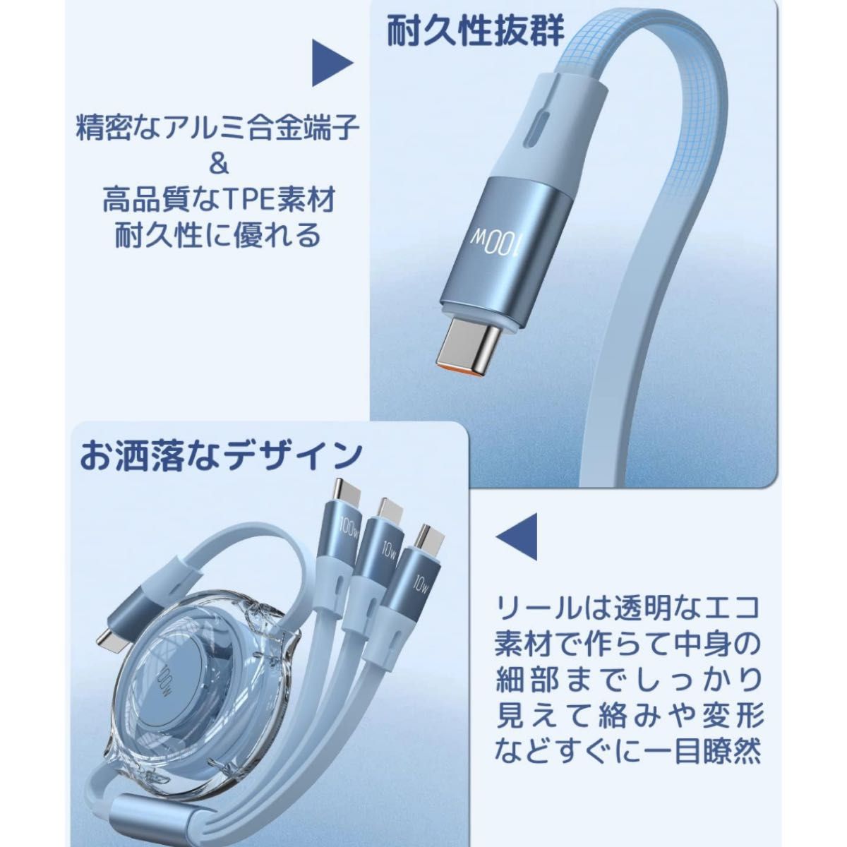 CAFELE USB-C to USB-C ケーブルPD対応100W/5A