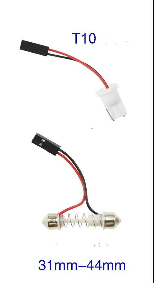 ルームランプ 24灯 LED 白色 COB面発光 12V用 2種類のアダプター付き 4個セット_画像4
