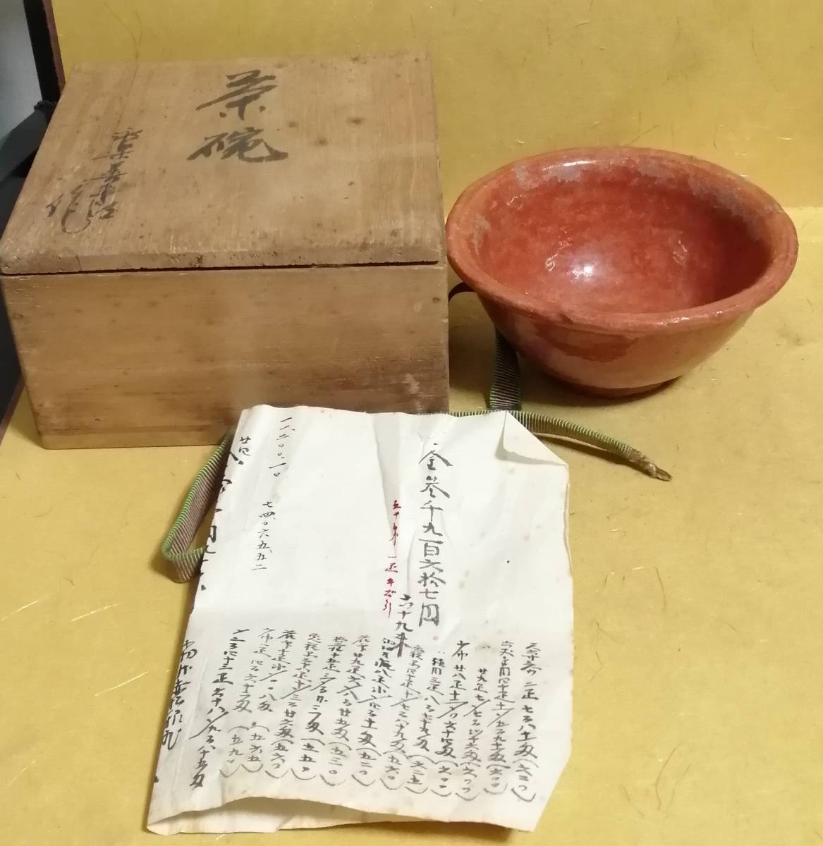 樂 吉左衛門 五代目 (1664年-1716年) 楽焼 茶碗 宗入 赤楽 箱 茶道具 楽焼 樂家 家元 裏千家 唐物 茶器 茶道具