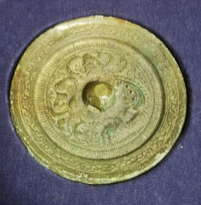 唐代 銅鏡 4枚 古鏡 獣紋 中国美術 円鏡 古銅 共箱 時代保証_画像4