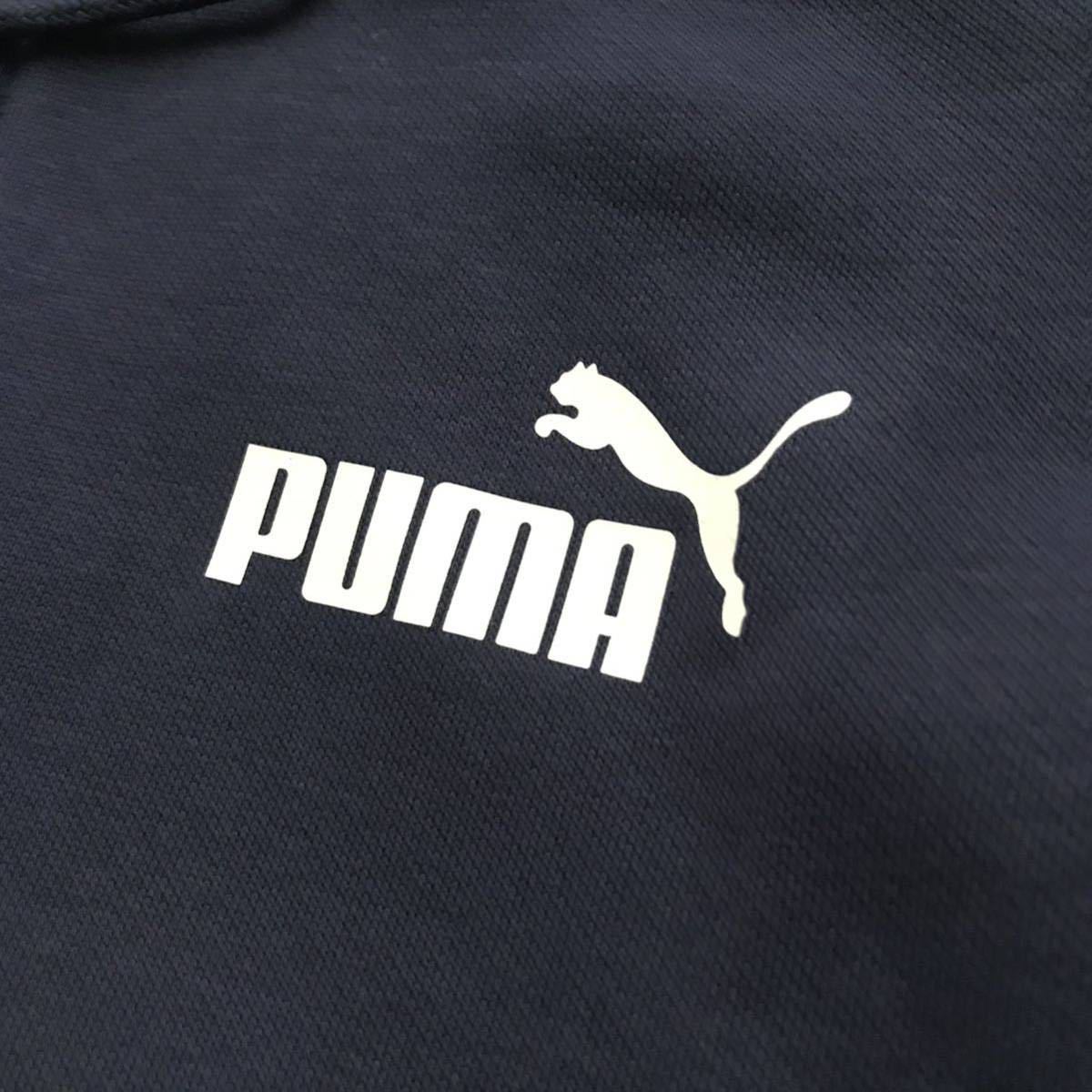 ◎038新品【メンズXXL】紺白 プーマ スウェット ゴルフにオススメ パーカー アップ ジャージ 裏起毛 PUMA POWER キャット スポーツウェア_画像6