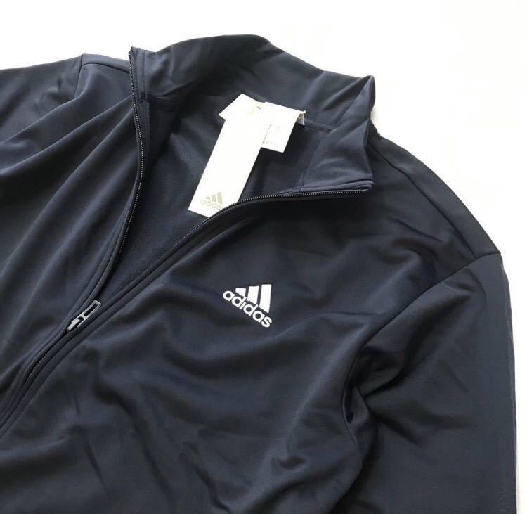 ◎002新品【メンズL】紺ネイビー adidas アディダス 上下セット ジャージ パンツ セットアップ ロゴ オールシーズン 裏トリコット起毛 _画像2