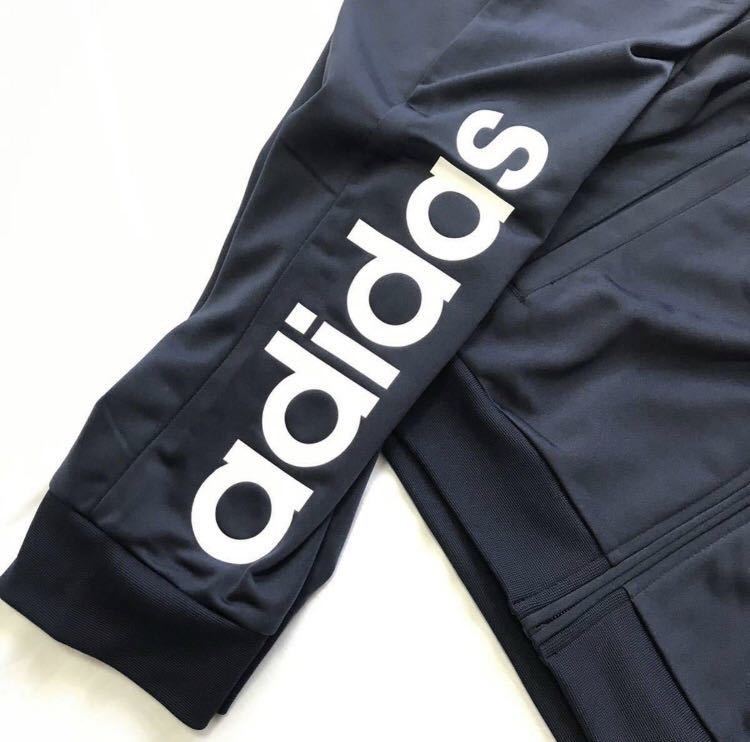 ◎002新品【メンズL】紺ネイビー adidas アディダス 上下セット ジャージ パンツ セットアップ ロゴ オールシーズン 裏トリコット起毛 _画像6