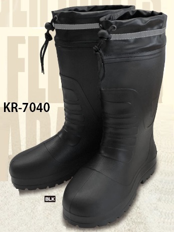 送料無料 喜多 KITA ブーツ 長靴 KR-7040 BLK サイズ LL ブラック EVAラバーブーツ 超軽量+屈曲 カバー+リフレクト付 キタ_画像1