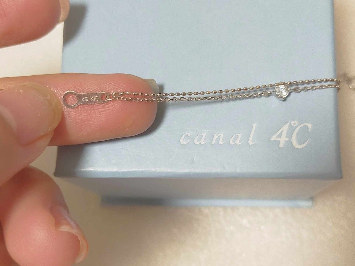 K10WG ヨンドシー ブレスレット カナル 4℃ アクアマリン 美品K10WG ヨンドシー ブレスレット カナル 4℃ ブレスレット