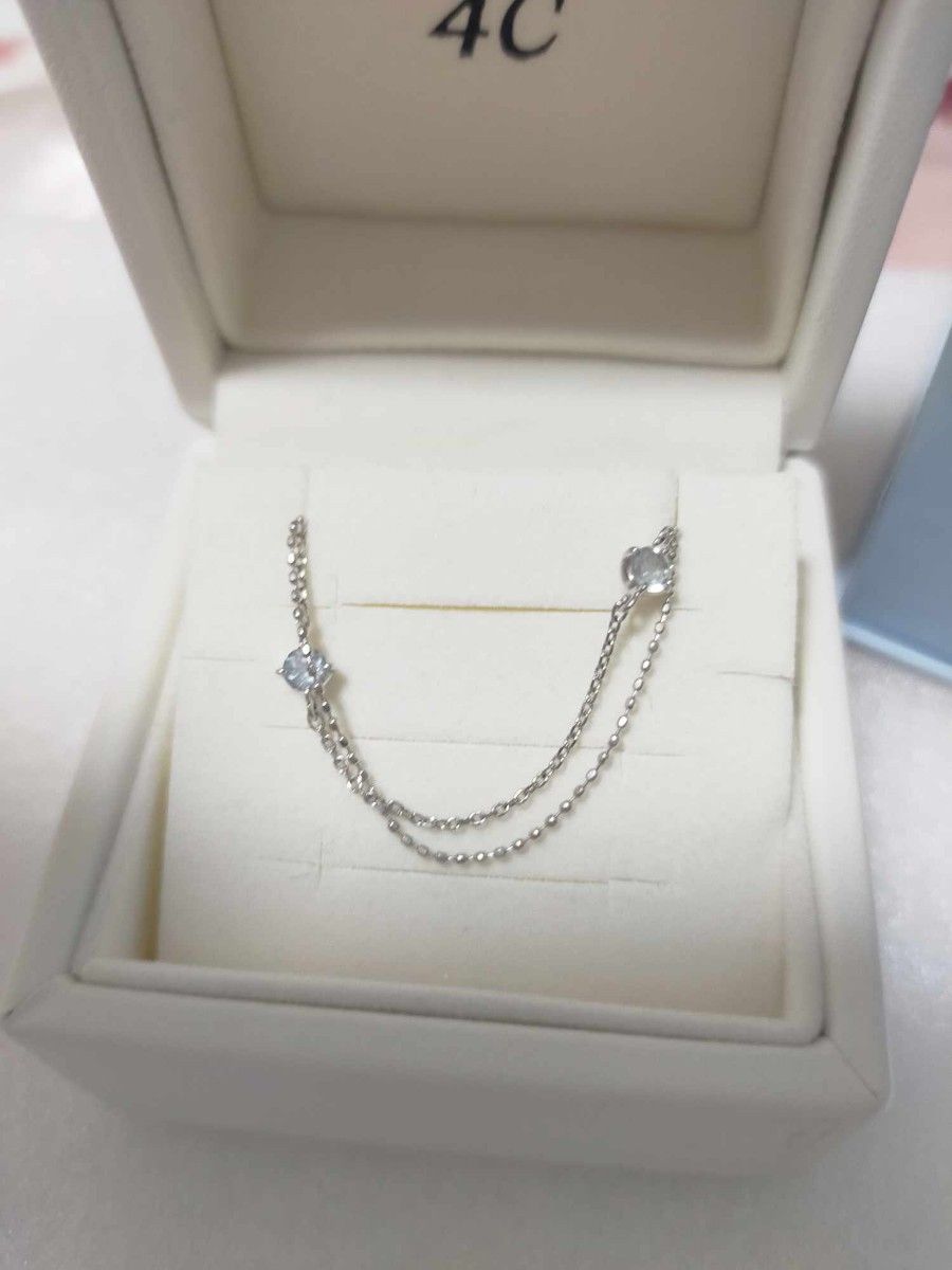 K10WG ヨンドシー ブレスレット カナル 4℃ アクアマリン 美品K10WG ヨンドシー ブレスレット カナル 4℃ ブレスレット
