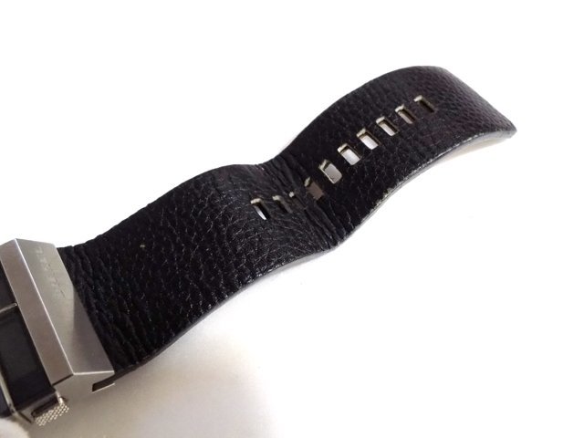  operation goods DIESEL/ diesel *DZ-7069* digital leather belt men's wristwatch battery replaced black body only 