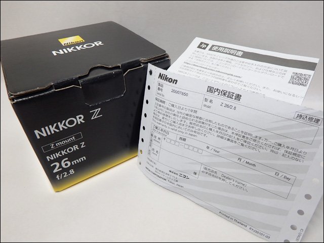 美品 Nikon/ニコン◆NIKKOR Z 26mm f/2.8 パンケーキレンズ◆単焦点 フルサイズ対応 防滴・防塵 ニコンZマウント系_画像8