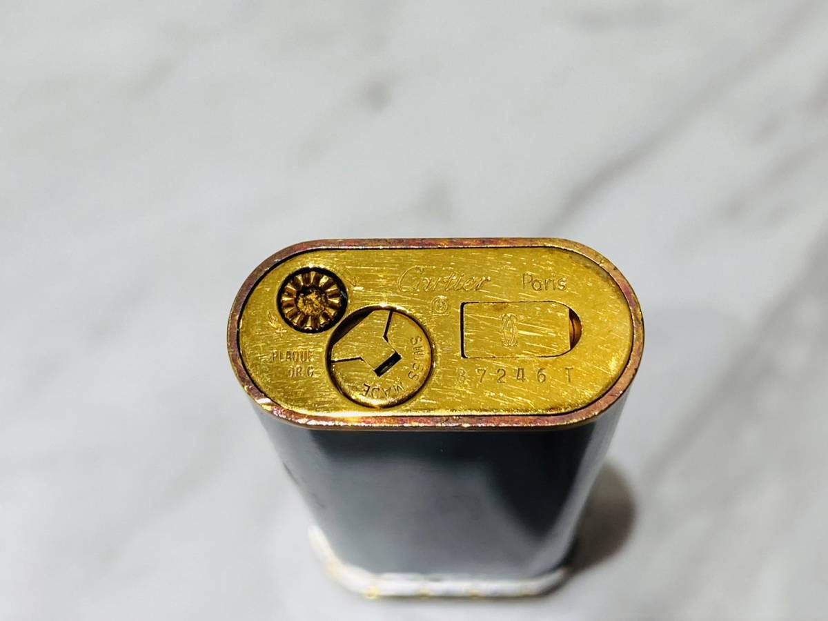 A939 1円～ Cartier カルティエ ガスライター パンテール ブルー ゴールド シルバー アンティーク 着火確認 喫煙具 _画像5