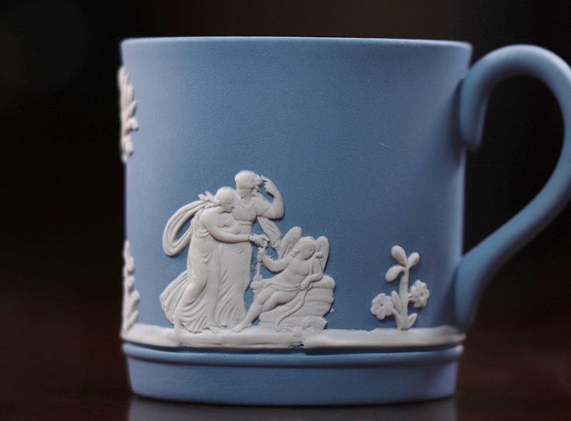 【開】英国王室御用達『ウェッジウッドWedgwood』 ブルージャスパー デミタスカップ・アンド・ソーサー ST21_画像6