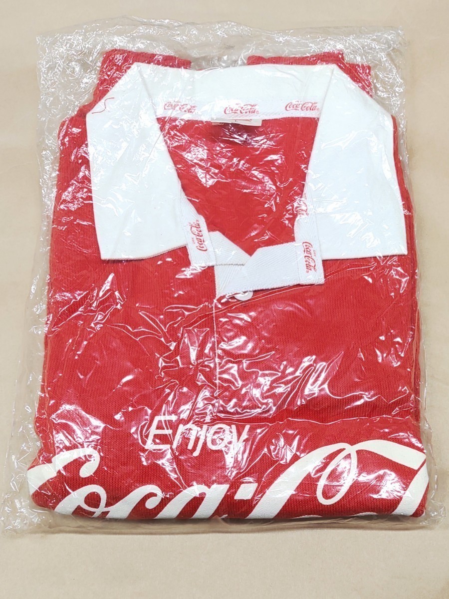コカ・コーラ　ラガーシャツ(赤) Lサイズ　◆未開封◆_画像1