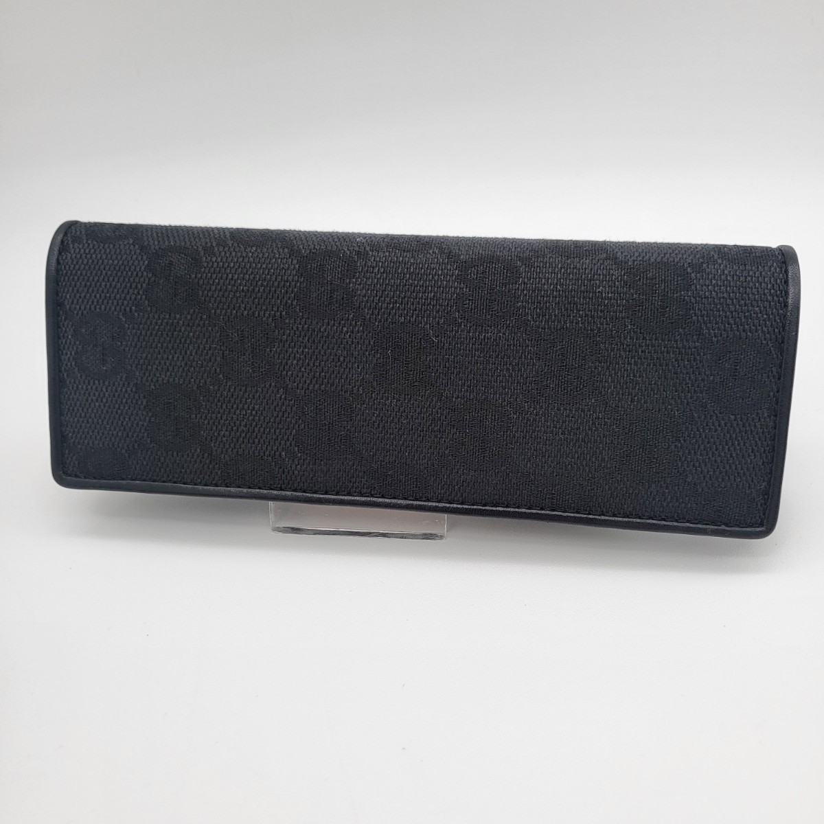  unused . close GUCCI Gucci pen case case GG canvas leather black black 