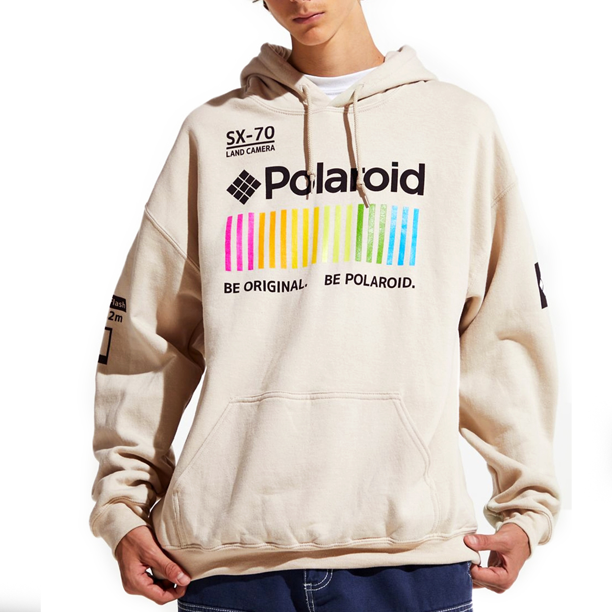 【新品本物 USA購入】Polaroid ポラロイド■ Hoodie Sweatshirt ■ ベージュ / M ■ロゴパーカー スウェットパーカ_画像1