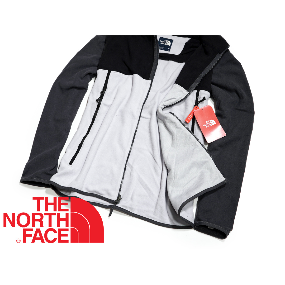 【新品本物 USA購入】THE NORTH FACE ノースフェイス ■ GLACIER ALPINE JACKET ■ ブラックグレー / M ■フリースジャケット 海外限定_画像8