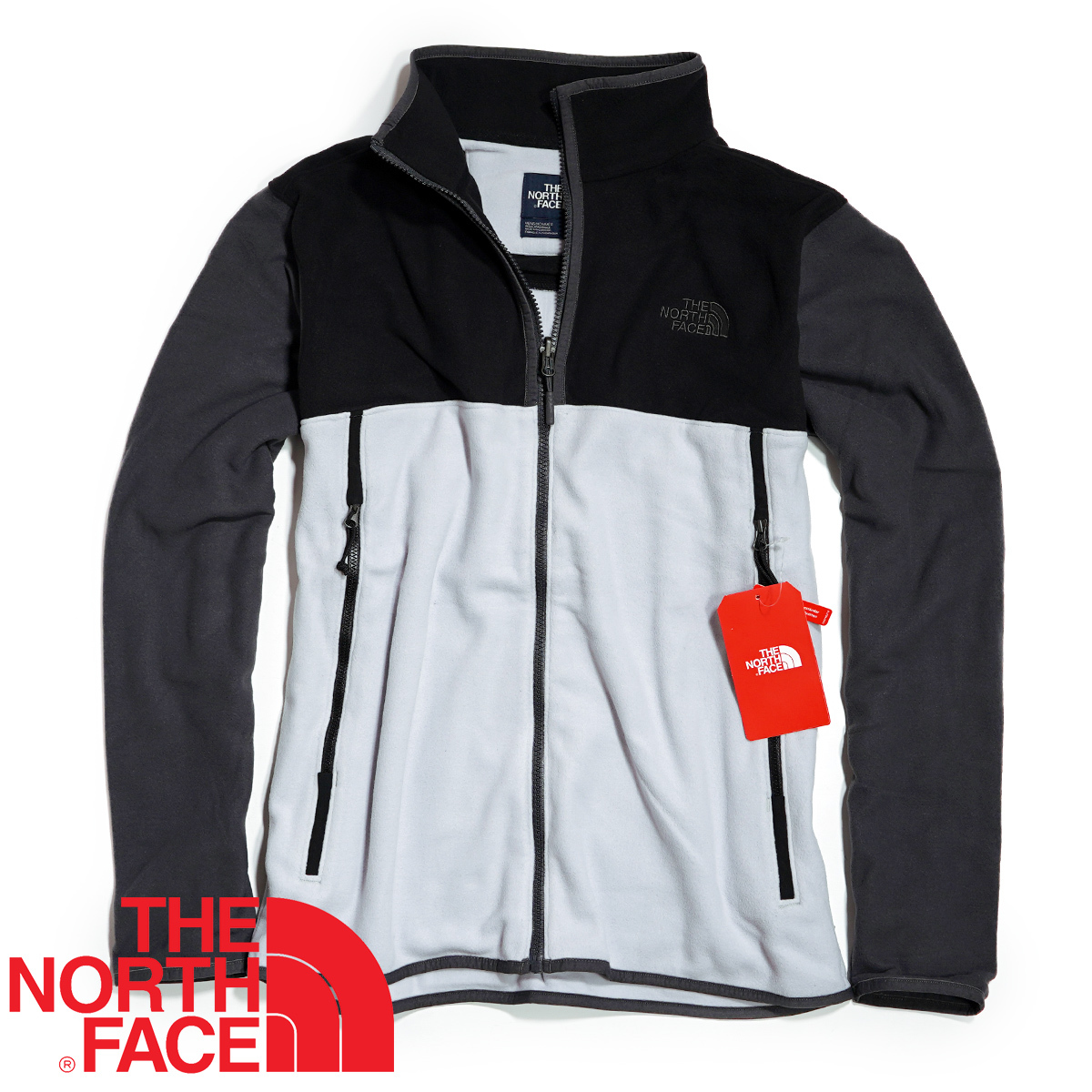 【新品本物 USA購入】THE NORTH FACE ノースフェイス ■ GLACIER ALPINE JACKET ■ ブラックグレー / M ■フリースジャケット 海外限定_画像2