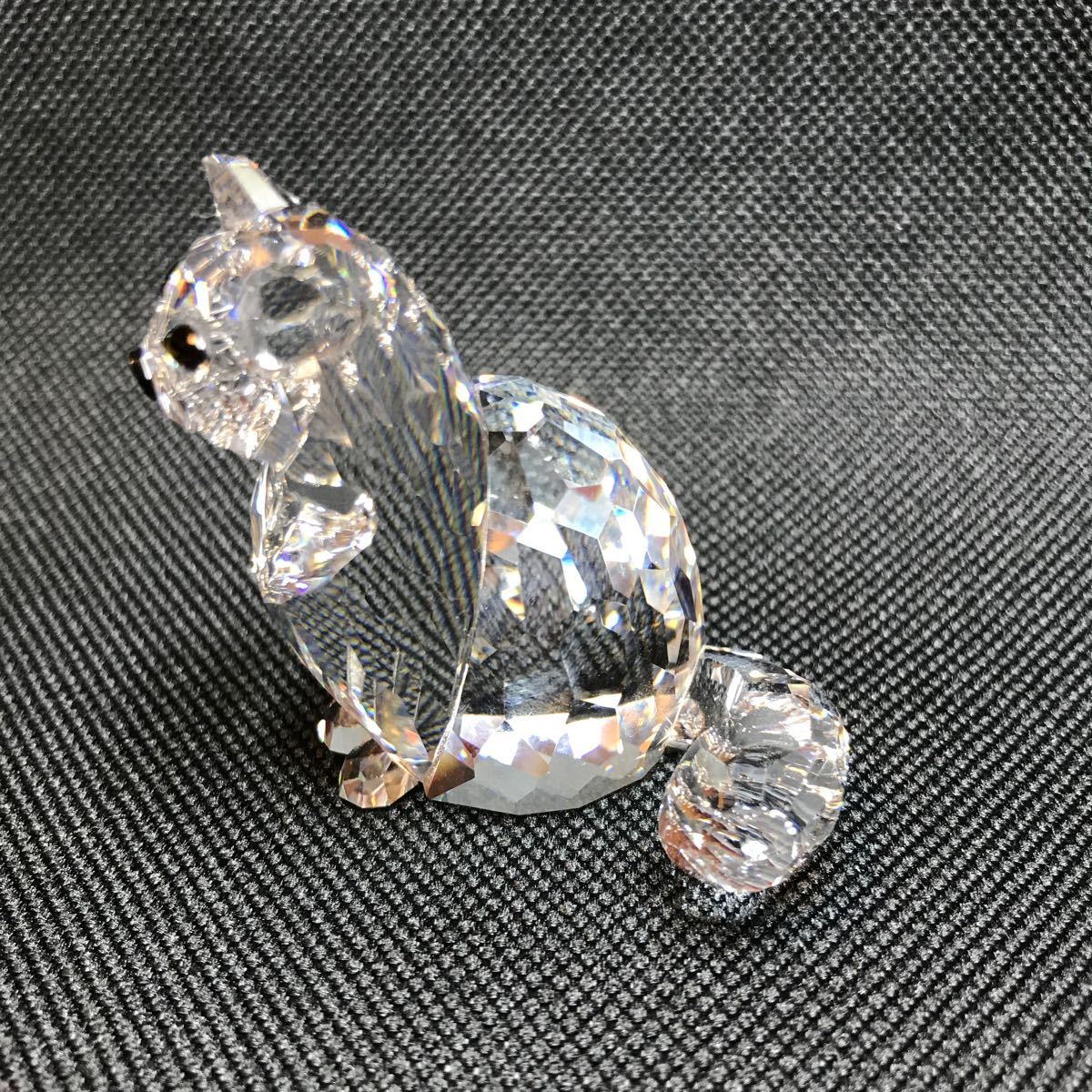 美品! スワロフスキー SWAROVSKI クリスタル置物 2006年廃盤品 座りネコ サイズ:4.5 x 4.5 cm デザイナー:M.Stamey 格安！希少！_画像2