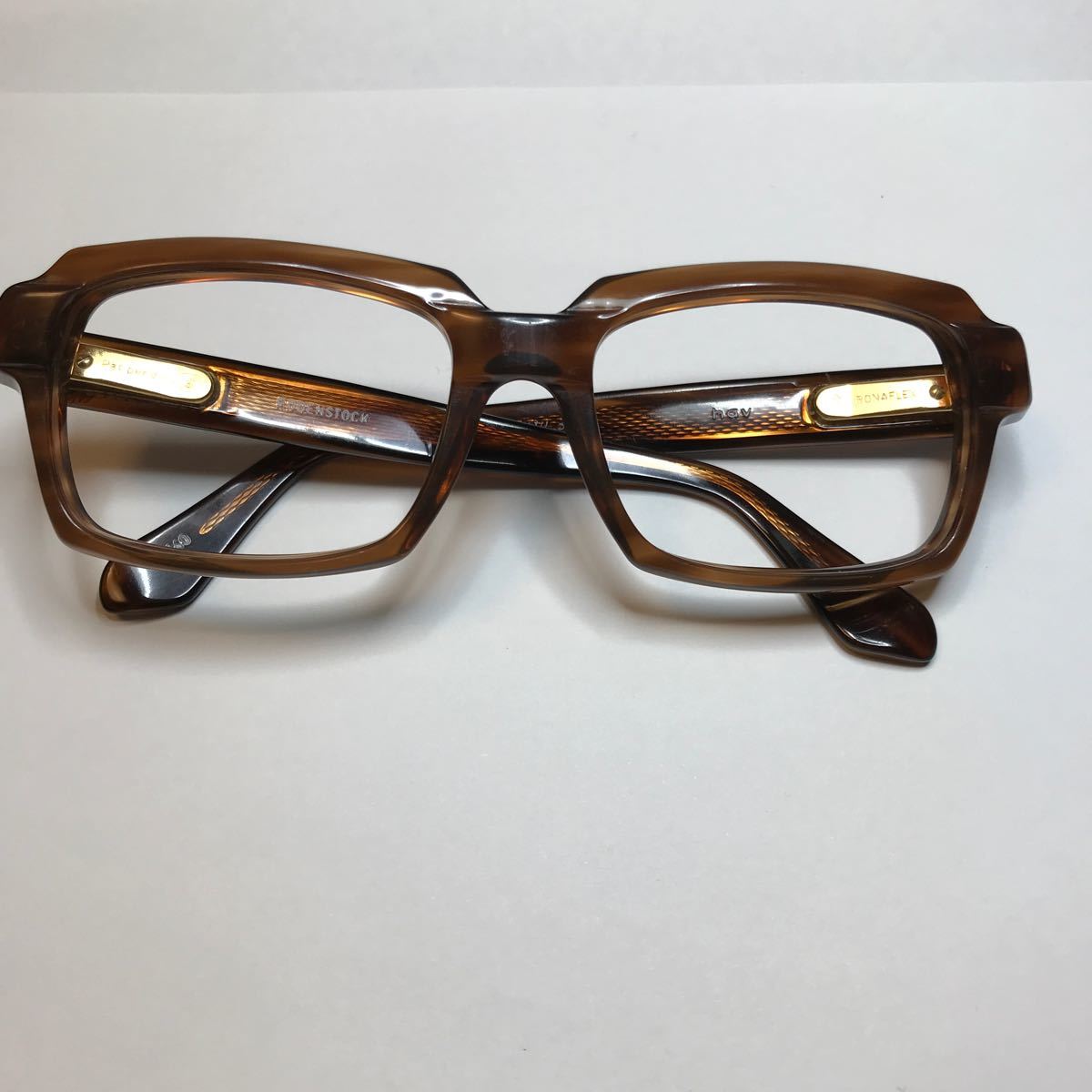 ローゼンストック RODENSTOCK ビンテージ メガネフレーム Exclusiv 303 hav バネ丁番 ドイツ製 ブラウン系 サイズ表記140 ほぼ未使用！_画像5