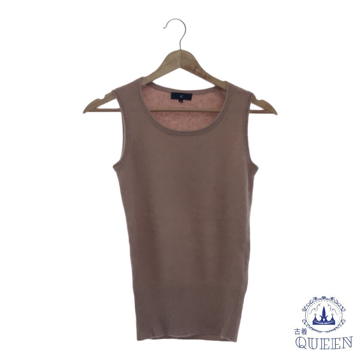 * прекрасный товар * 4*Cyondosi- tops майка вязаный вырез лодочкой женский Brown 38 Anne gola901-5010 бесплатная доставка б/у одежда 