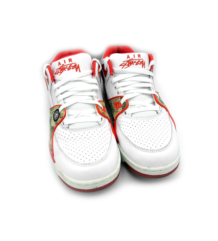 ナイキ NIKE × ステューシー STUSSY ■ 【 AIR FLIGHT 89 LOW White Habanero Red 】 エア フライト 89 ローカット スニーカー 31322_画像2