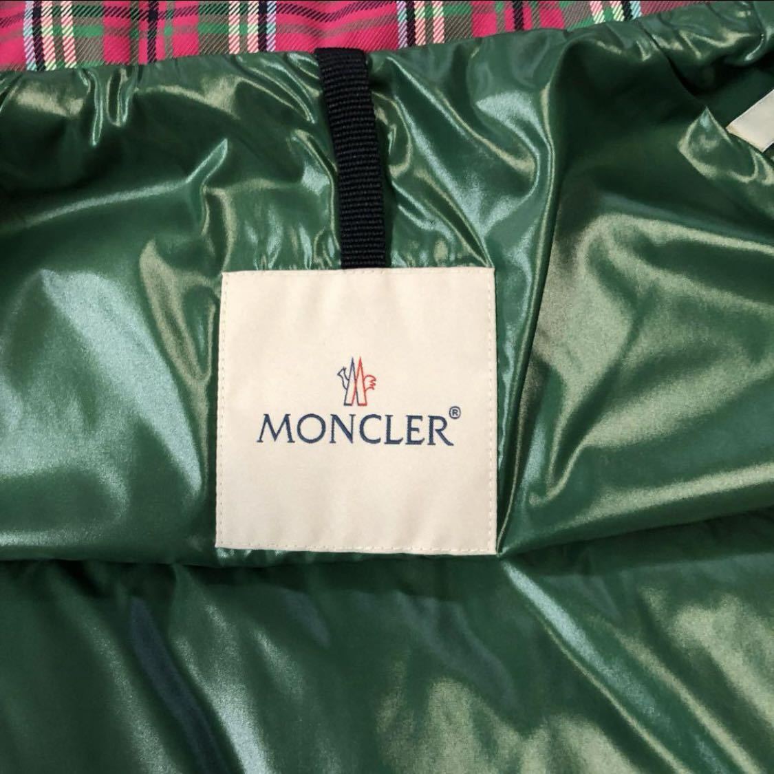 MONCLER モンクレール レディース CHOU サイズ00 国内正規品 ピンク系 美品 ビジュー レアモデル サイズS チェック柄 ダウンジャケット_画像4