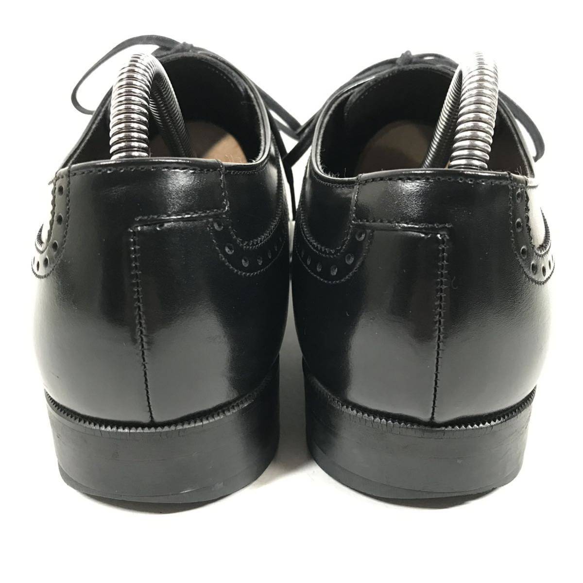 【リーガル】本物 REGAL 靴 24.5cm 黒 フルブローグ ビジネスシューズ 外羽根式 本革 レザー 男性用 メンズ 日本製 24 1/2 bの画像3