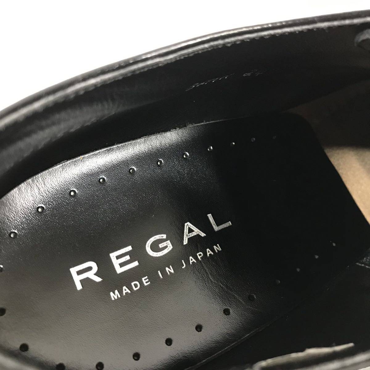 【リーガル】本物 REGAL 靴 24.5cm 黒 フルブローグ ビジネスシューズ 外羽根式 本革 レザー 男性用 メンズ 日本製 24 1/2 bの画像9