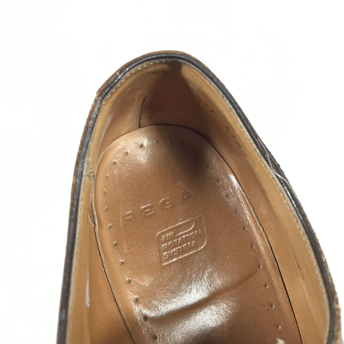 【リーガル】本物 REGAL 靴 25.5cm 茶 ストレートチップ ビジネスシューズ 内羽根式 本革 レザー 男性用 メンズ 日本製 25 1/2_画像9