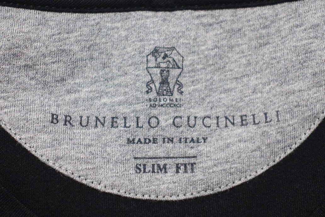 定価7.9万 新品同様 極美品 BRUNELLO CUCINELLI ブルネロクチネリ ロングスリーブ Tシャツ ブラック×グレー コットンジャージー メンズ M_画像2