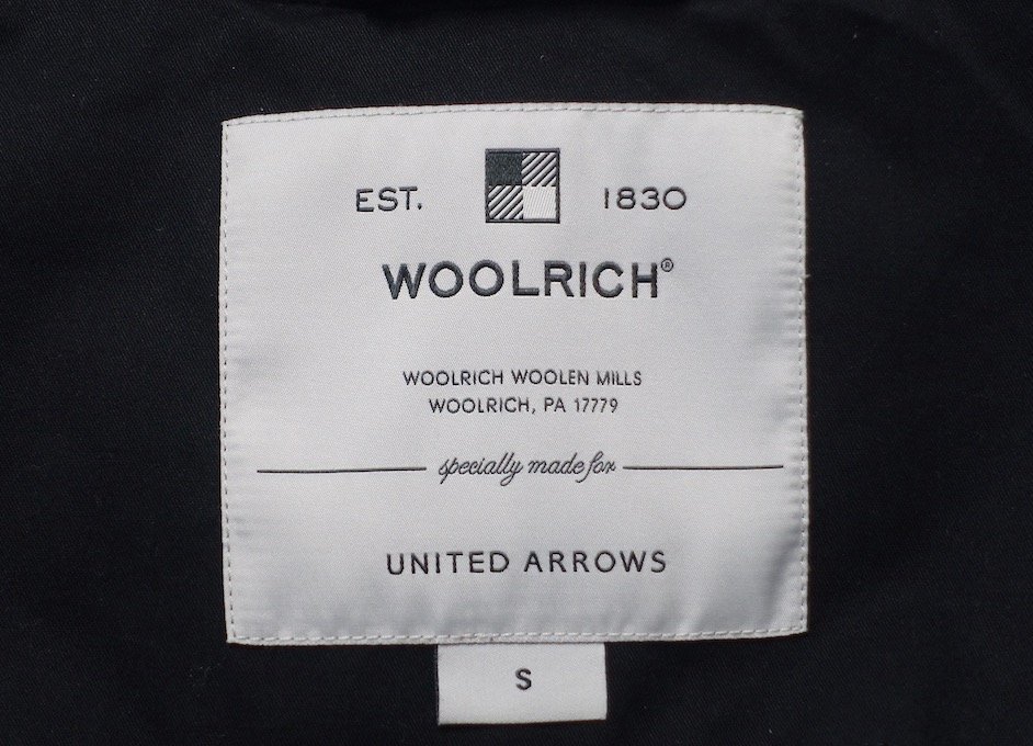 19AW 定価12.8万 超美品 WOOLRICH ウールリッチ UA別注 ラビットファー付 コクーン ダウンコート WWCPS2862 ブラック レディース S_画像4