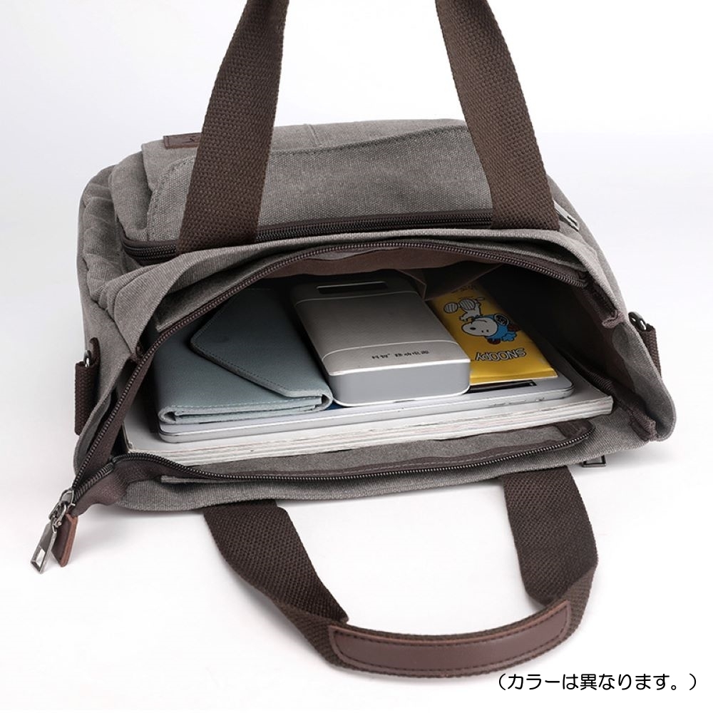 [ free shipping! prompt decision / new goods ] man and woman use canvas *2way* shoulder tote bag ( mocha ) Brown tea canvas bag pocket ... high capacity robust 