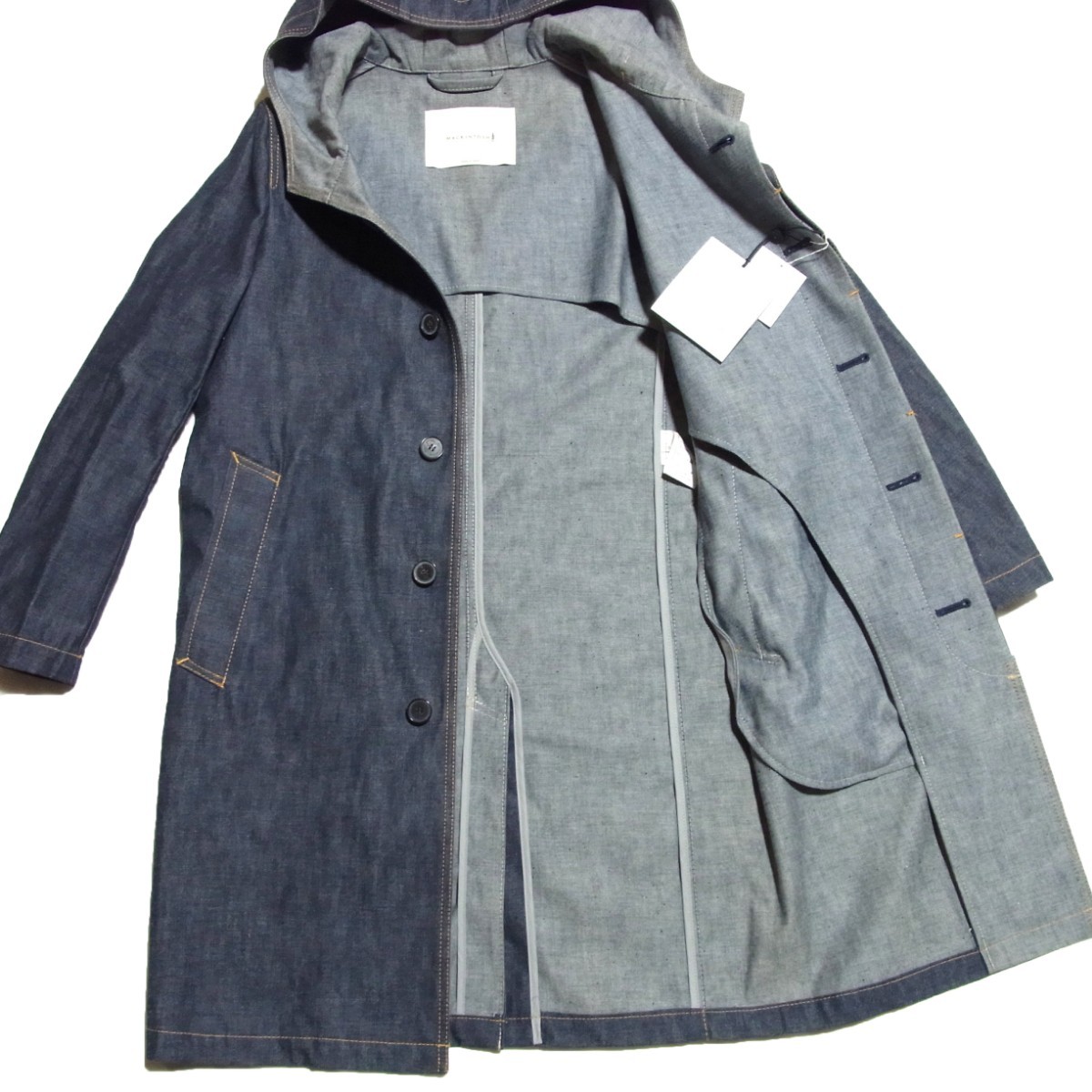 未使用 MACKINTOSH マッキントッシュ フード デニム コート 34 未使用 MACKINTOSH マッキントッシュ フード デニム コート 34