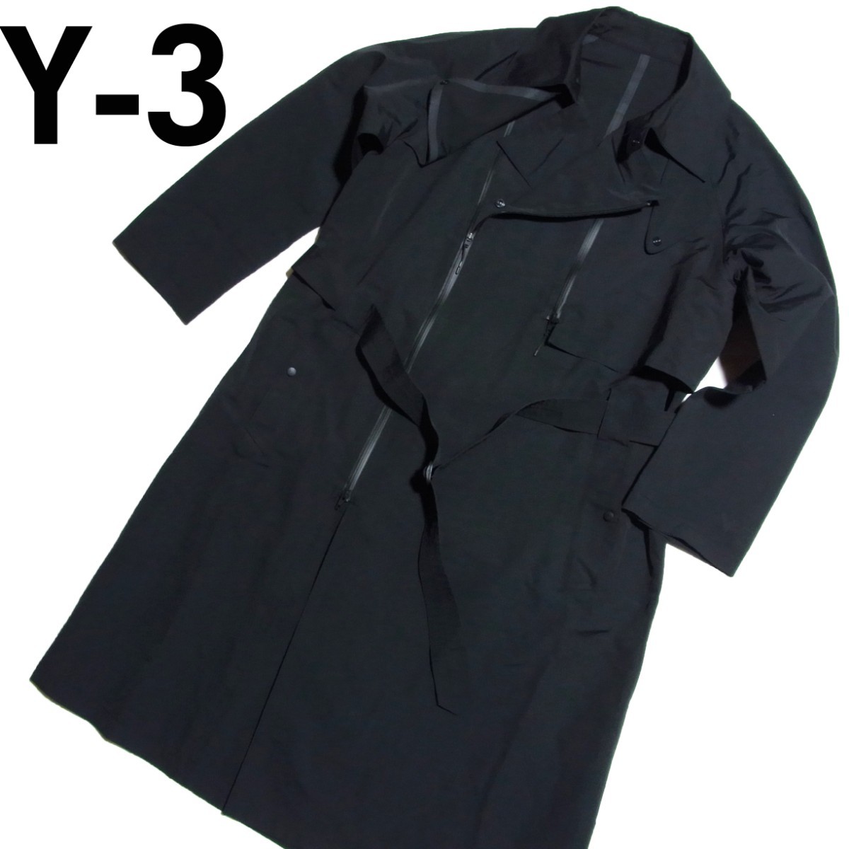 21AW Y-3 M CLASSIC DENSE WOVEN COAT L 黒 ブラック ワイスリー トレンチコート クラシック デンス ウーブン コート HB3451