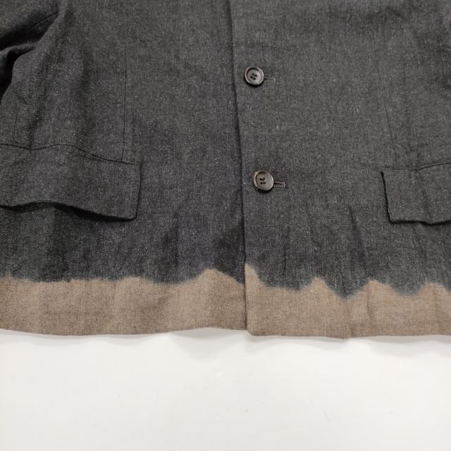 4-0106T☆COMME des GARCONS 裾絞り染め 丸襟ウールジャケット RB-J021 サイズM チャコールグレー コムデギャルソン/コムコム 231448_画像5