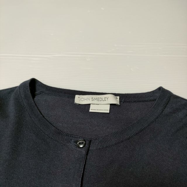 JOHN SMEDLEY シーアイランドコットン クルーネック カーディガン S ニット ネイビー ジョンスメドレー 4-0102M 230161_画像3