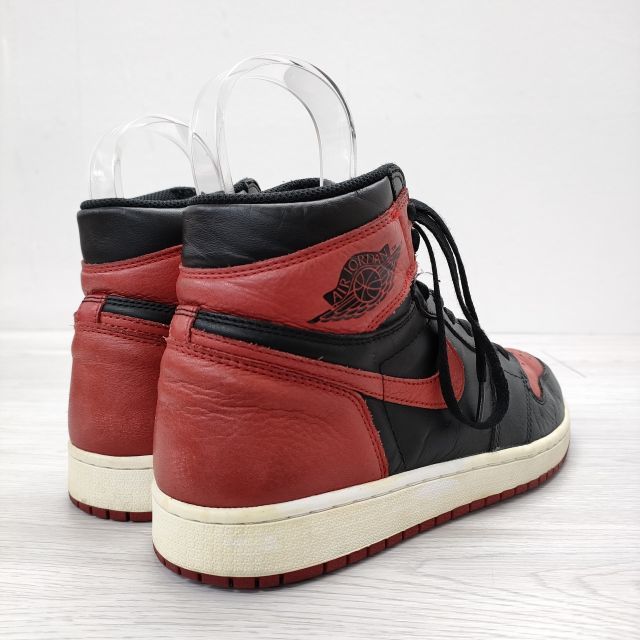 NIKE Nike Air Jordan 1 Retro High OG Bred/Banned 28cm エアジョーダン1 555088 001 スニーカー ブラック ナイキ 4-0111G F94615_画像3