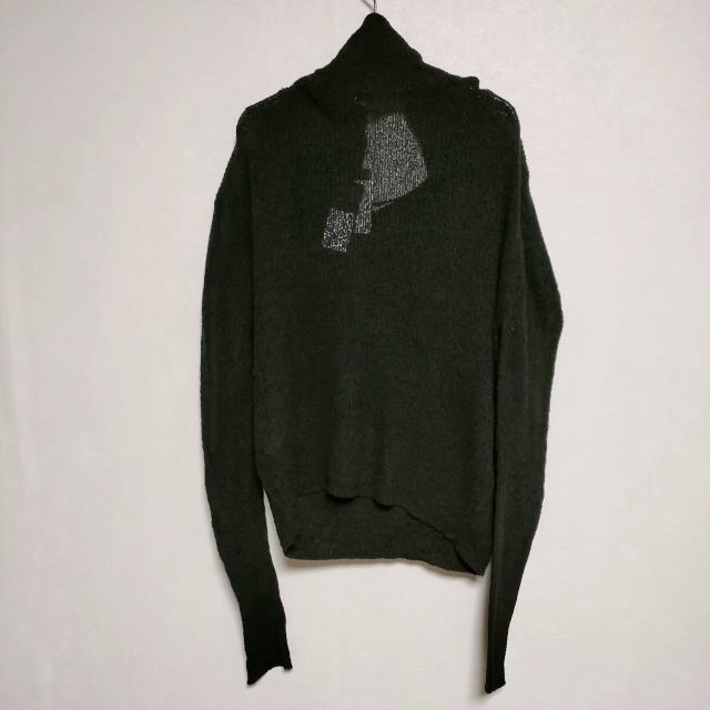 ANN DEMEULEMEESTER 定価70800円 KNIT SIBILLA セーター 40 コットンナイロン ニット 濃紺 アンドゥムルメステール 4-0114M 219054_画像2