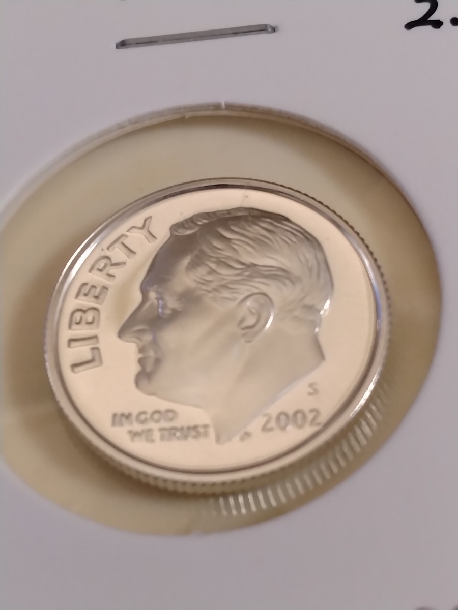 アメリカ 10セント銀貨プルーフ 3枚セット(2002s 2004s 2005s)_画像3
