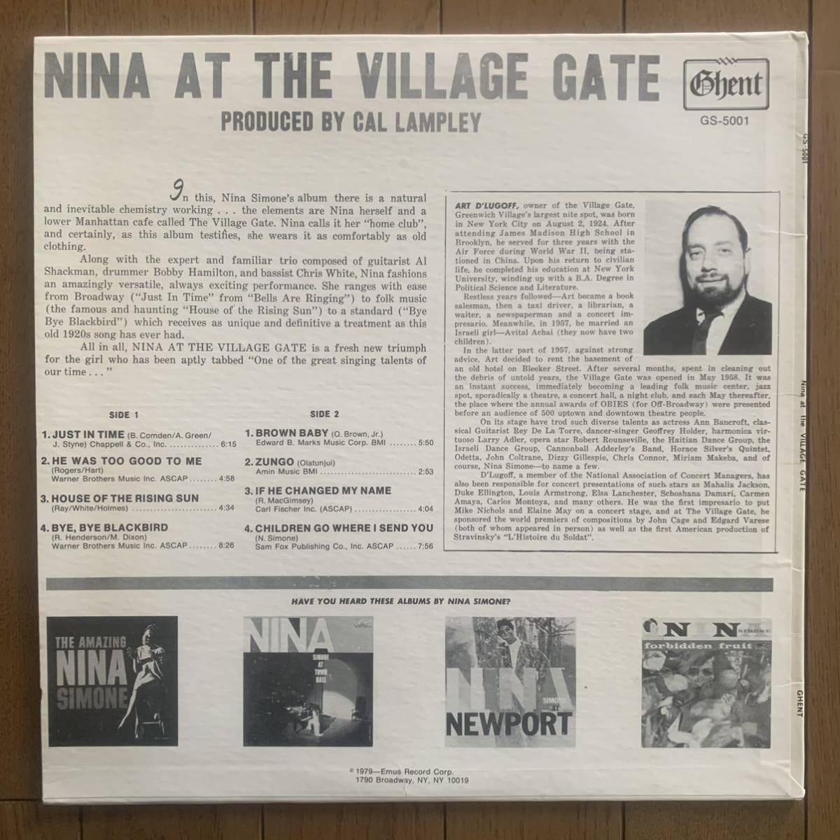 NINA SIMONE / NINA AT THE VILLAGE GATE (Ghent) _画像2