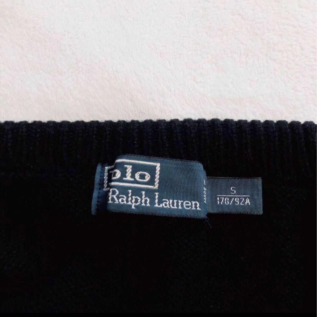 美品　RALPH LAUREN ラルフローレン　ハーフジップ　ウール　ニット　ブラック　S