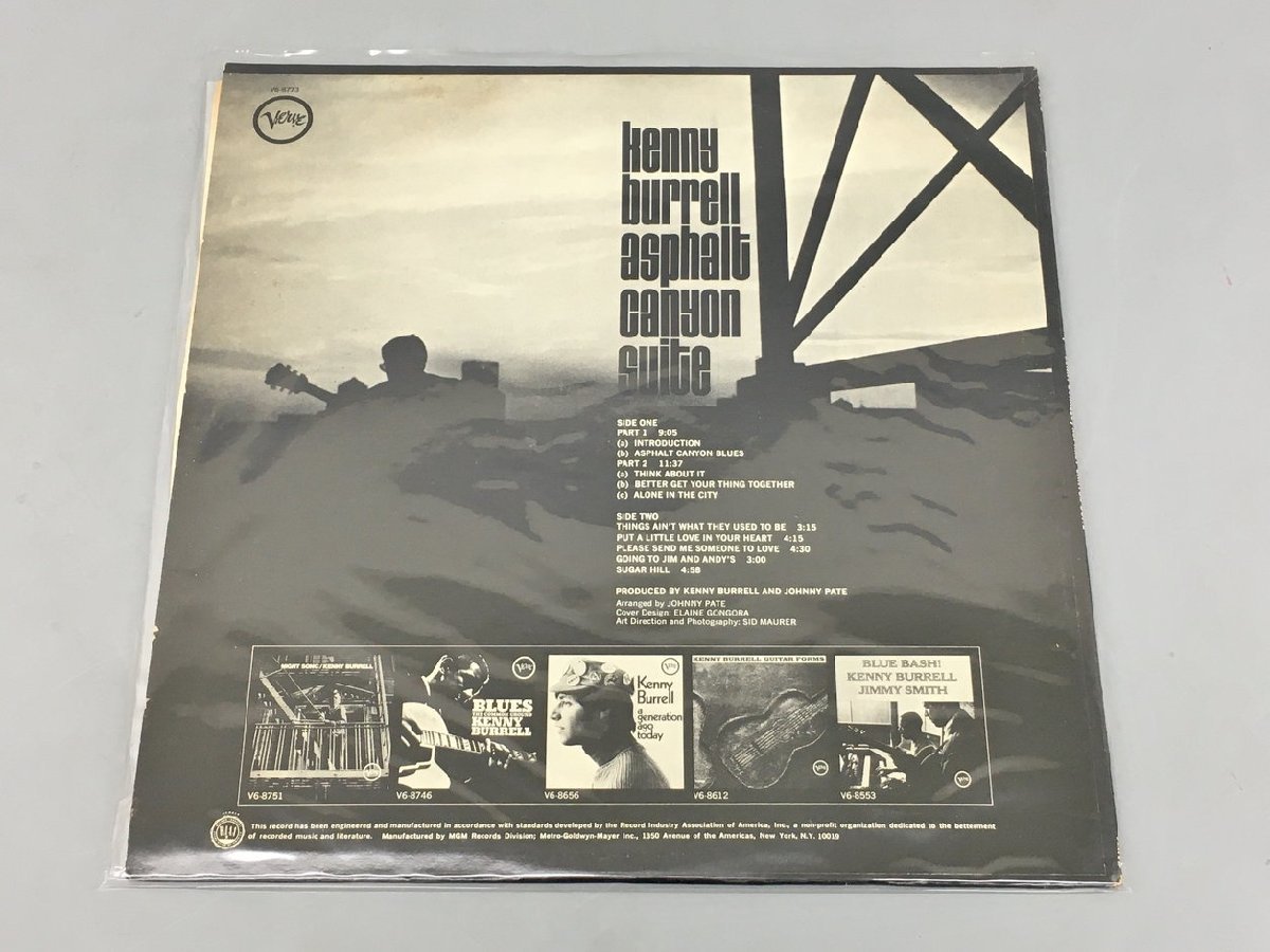 LPレコード Asphalt Canyon Suite Kenny Burrell Verve Records V6-8773 2401LO023_画像2