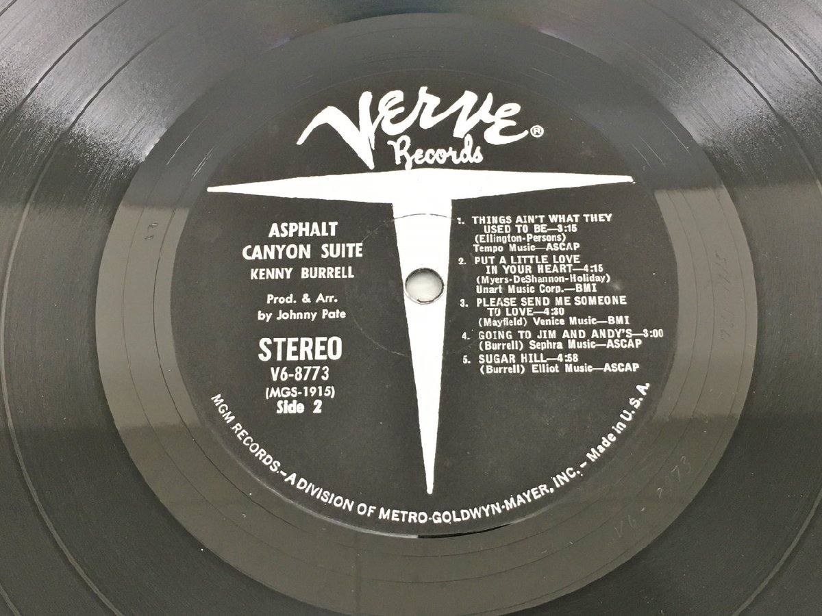 LPレコード Asphalt Canyon Suite Kenny Burrell Verve Records V6-8773 2401LO023_画像6