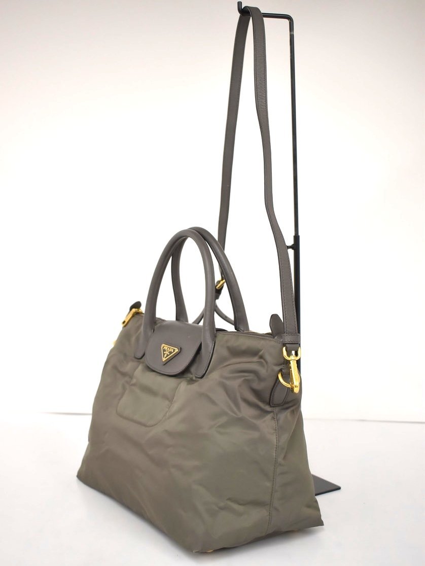 PRADA プラダ トートバッグ ナイロン ショルダーバッグ 2way カーキ