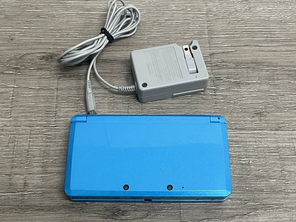 ☆ 3DS ☆ ニンテンドー3DS ライトブルー 動作品 一部難あり 本体 アダプター Nintendo 3DS DS ニンテンドー 任天堂 液晶難 3907_画像1