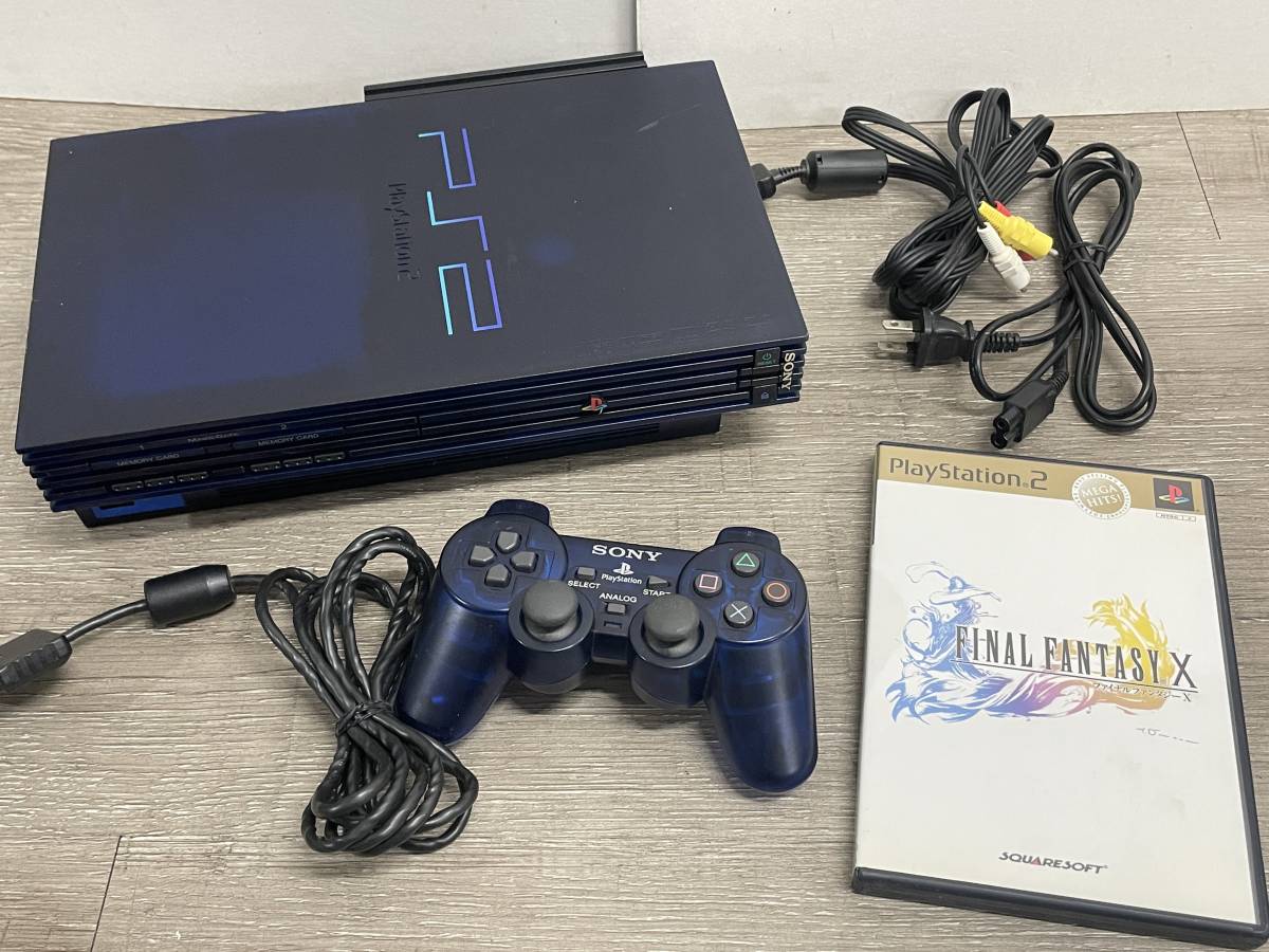 ☆ PS2 ☆ プレイステーション2 SCPH-50000 ミッドナイトブルー 動作品 本体 コントローラー BBパック ネットワークアダプター HDD 3899_画像1