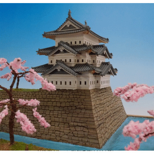 ウッディジョー 木製建築模型 1/150 弘前城 レーザーカット加工_画像5